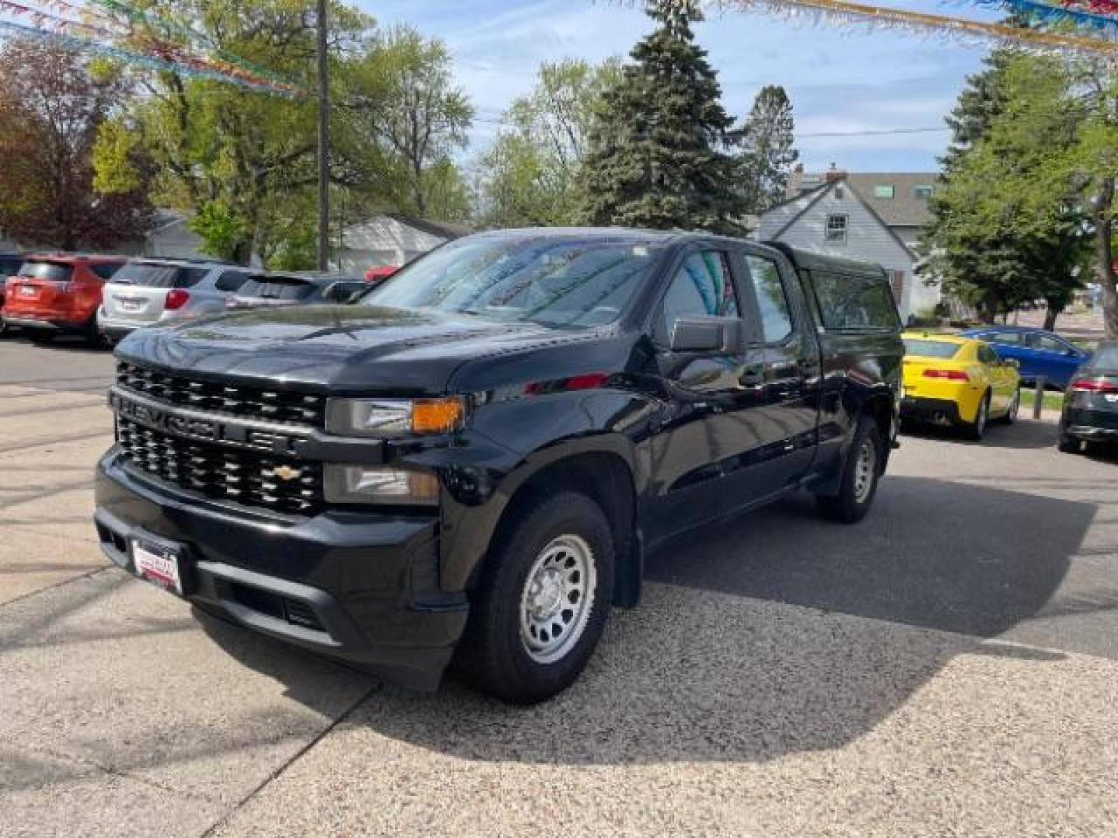 2019 Black Chevrolet Silverado 1500 Work Truck Double Cab 2WD (1GCRWAEF3KZ) with an 5.3L V8 OHV 16V engine, 6-Speed Automatic transmission, located at 745 S Robert St, St. Paul, MN, 55107, (651) 222-2991, 44.923389, -93.081215 - Photo #1