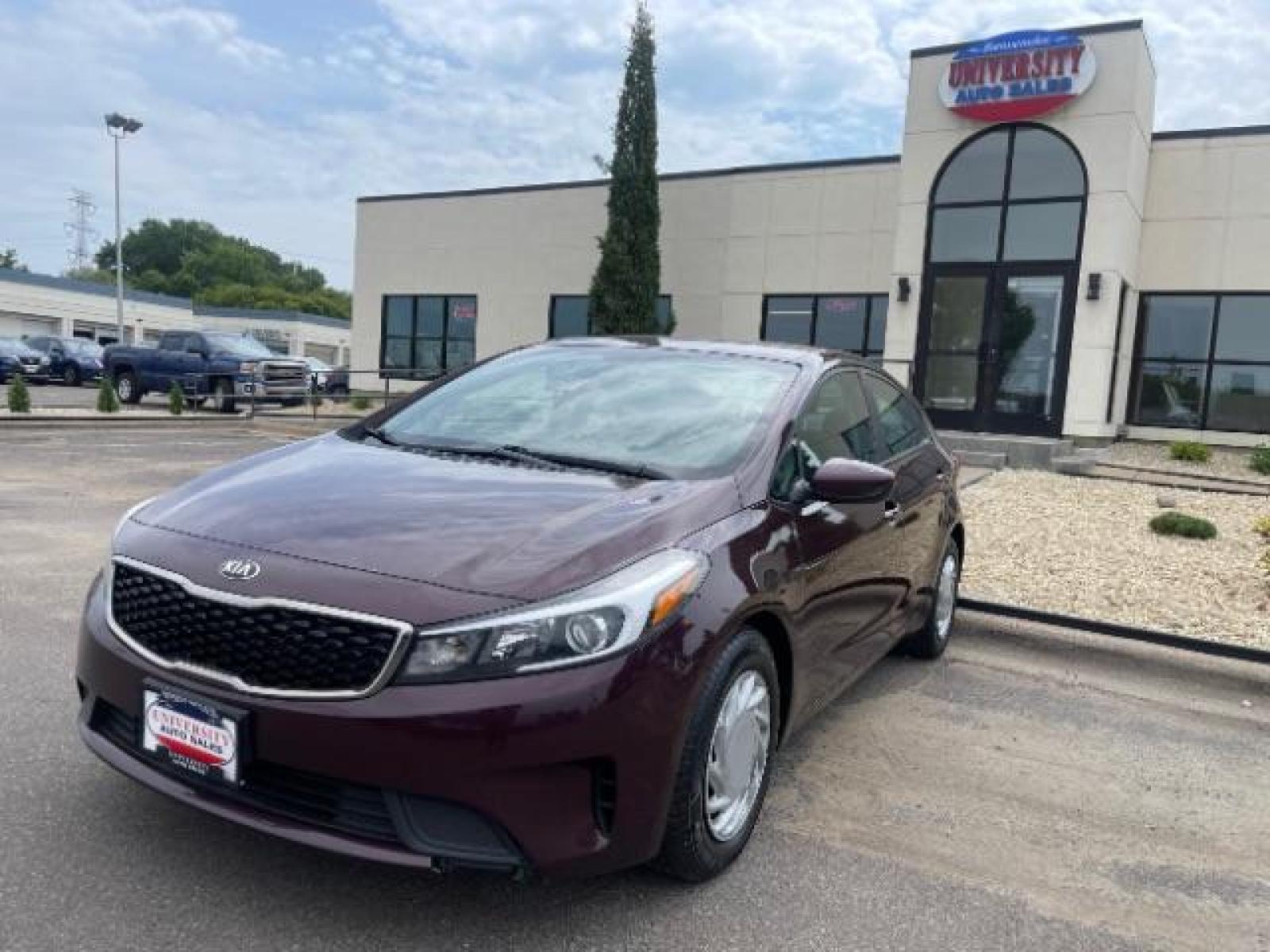 2017 Garnet Red /Black, cloth Kia Forte LX 6A (3KPFL4A76HE) with an 2.0L L4 DOHC 16V engine, 6-Speed Automatic transmission, located at 3301 W Hwy 13, Burnsville, MN, 55337, (952) 460-3200, 44.775333, -93.320808 - Photo #2