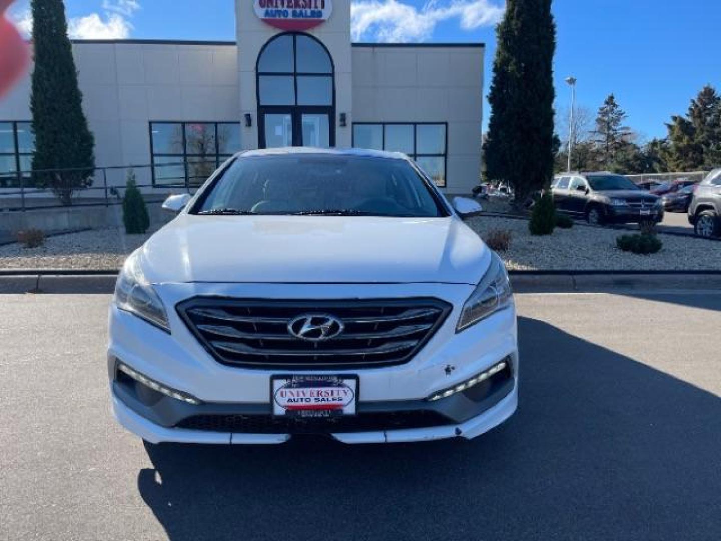 2015 Quartz White Pearl Hyundai Sonata Sport (5NPE34AF7FH) with an 2.4L L4 DOHC 16V engine, 6-Speed Automatic transmission, located at 3301 W Hwy 13, Burnsville, MN, 55337, (952) 460-3200, 44.775333, -93.320808 - Photo#1