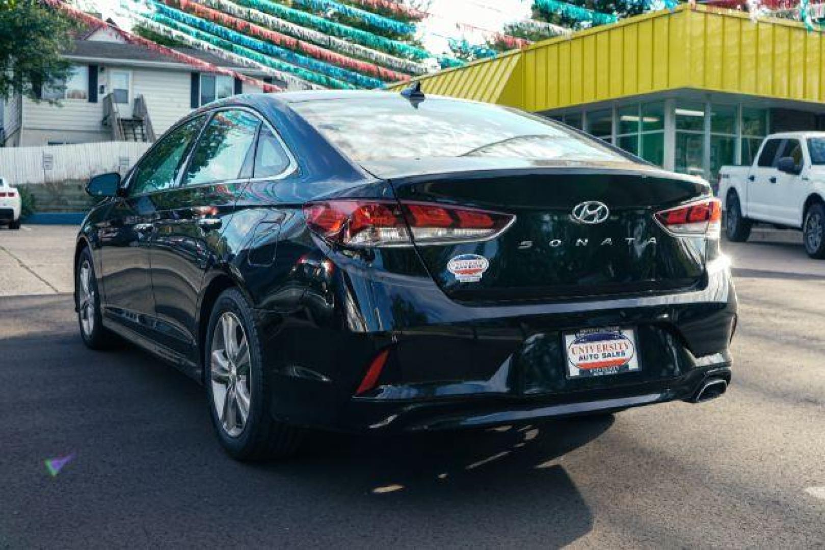 2018 Phantom Black Hyundai Sonata Sport (5NPE34AF6JH) with an 2.4L L4 DOHC 16V engine, 6-Speed Automatic transmission, located at 745 S Robert St, St. Paul, MN, 55107, (651) 222-2991, 44.923389, -93.081215 - Photo#1