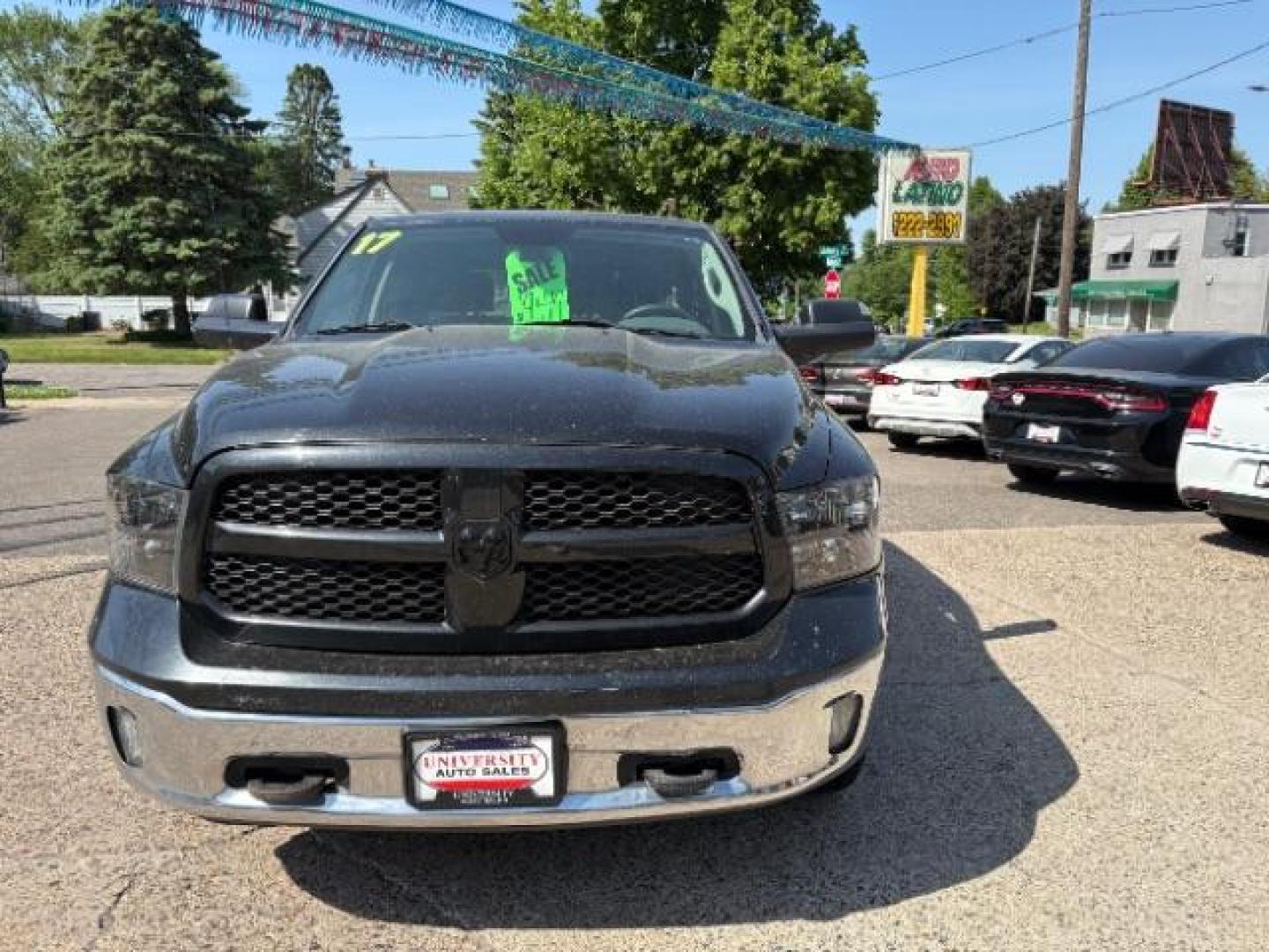 2017 BLACK RAM 1500 SLT Crew Cab LWB 4WD (1C6RR7TT6HS) with an 5.7L V8 OHV 16V engine, 8-Speed Automatic transmission, located at 745 S Robert St, St. Paul, MN, 55107, (651) 222-2991, 44.923389, -93.081215 - Photo#1