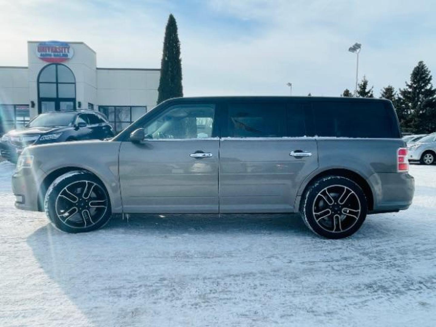 2014 Mineral Gray Metallic Ford Flex Limited AWD w/EcoBoost (2FMHK6DT0EB) with an 3.5L V6 DOHC 24V engine, 6-Speed Automatic Overdrive transmission, located at 3301 W Hwy 13, Burnsville, MN, 55337, (952) 460-3200, 44.775333, -93.320808 - Photo#0