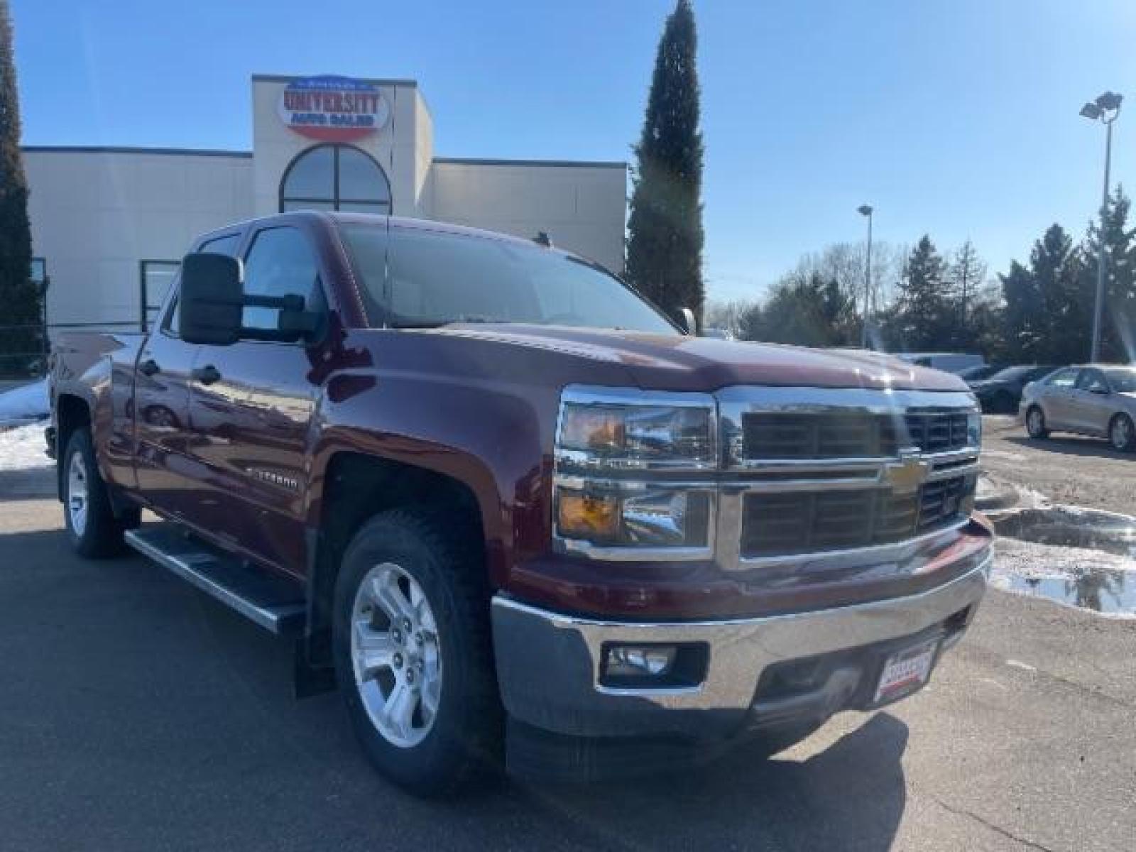 2014 Victory Red Chevrolet Silverado 1500 1LT Double Cab 4WD (1GCVKREC1EZ) with an 5.3L V8 OHV 16V engine, 6-Speed Automatic transmission, located at 3301 W Hwy 13, Burnsville, MN, 55337, (952) 460-3200, 44.775333, -93.320808 - Photo #0