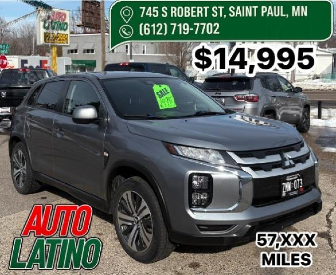 2022 Mercury Gray Metalli Mitsubishi Outlander Sport 2.0 ES CVT (JA4APUAU1NU) with an 2.0L L4 DOHC 16V engine, Continuously Variabl transmission, located at 745 S Robert St, St. Paul, MN, 55107, (651) 222-2991, 44.923389, -93.081215 - Photo#0