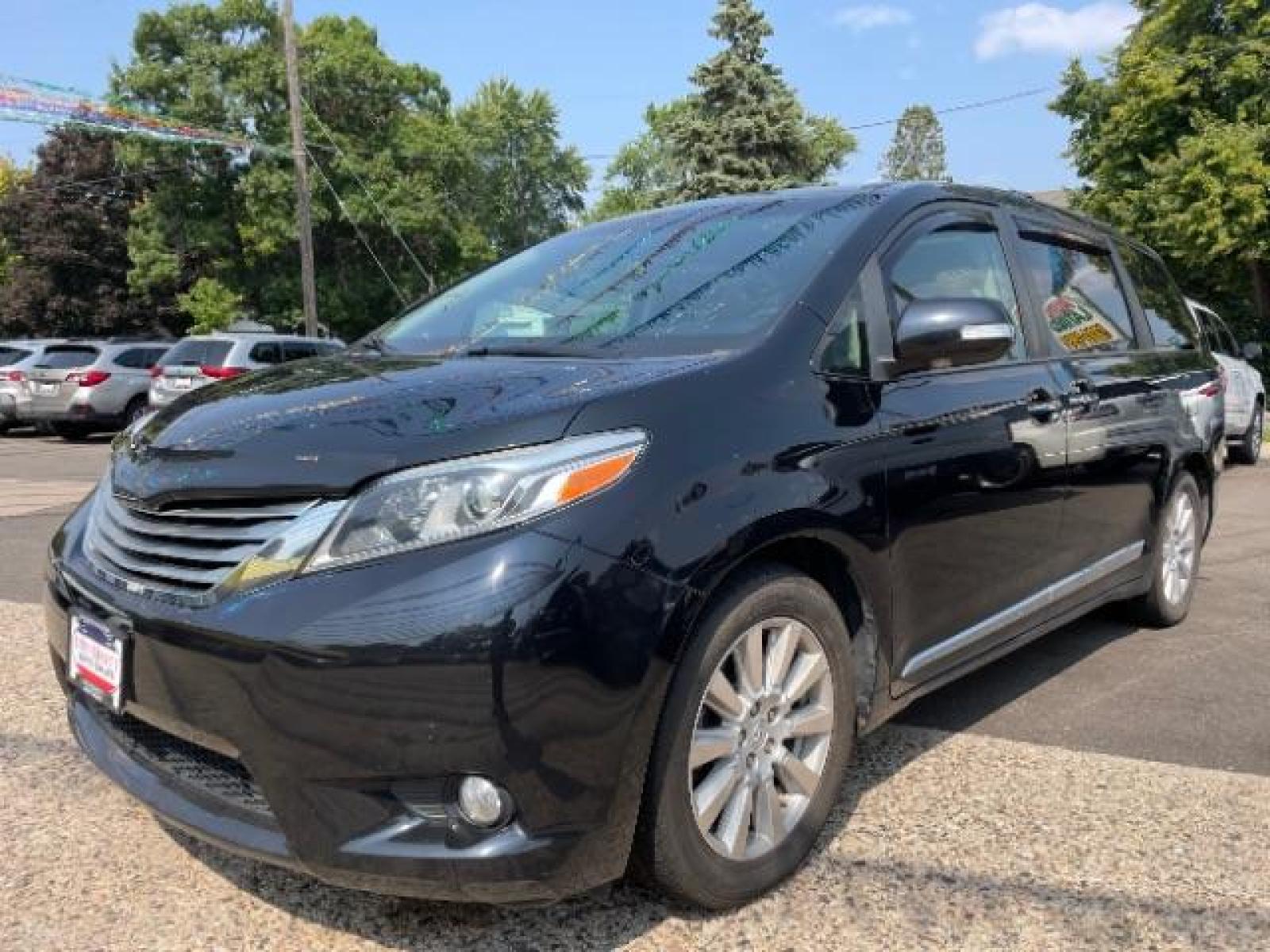 2017 Midnight Black Metallic Toyota Sienna Limited Premium 7-Passenger (5TDYZ3DC4HS) with an 3.5L V6 EFI DOHC 24V engine, 8-Speed Automatic transmission, located at 745 S Robert St, St. Paul, MN, 55107, (651) 222-2991, 44.923389, -93.081215 - Photo #1