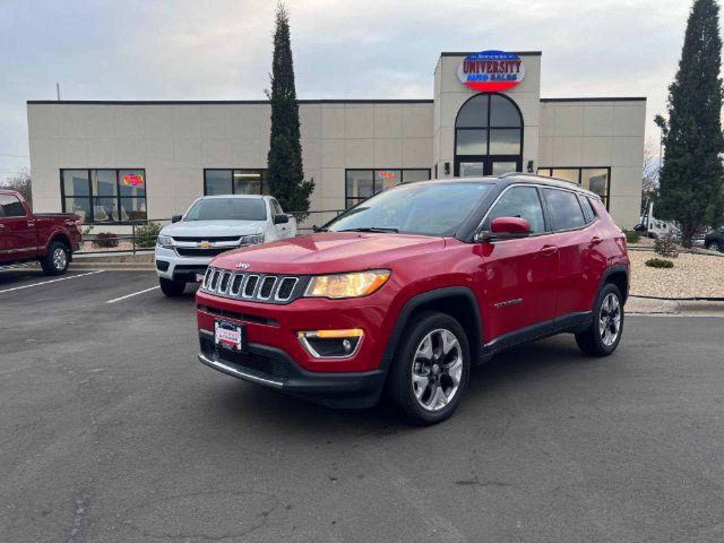 2021 RED Jeep Compass Limited 4WD (3C4NJDCB6MT) with an 2.4L L4 DOHC 16V engine, Continuously Variable Transmission transmission, located at 745 S Robert St, St. Paul, MN, 55107, (651) 222-2991, 44.923389, -93.081215 - Photo#0