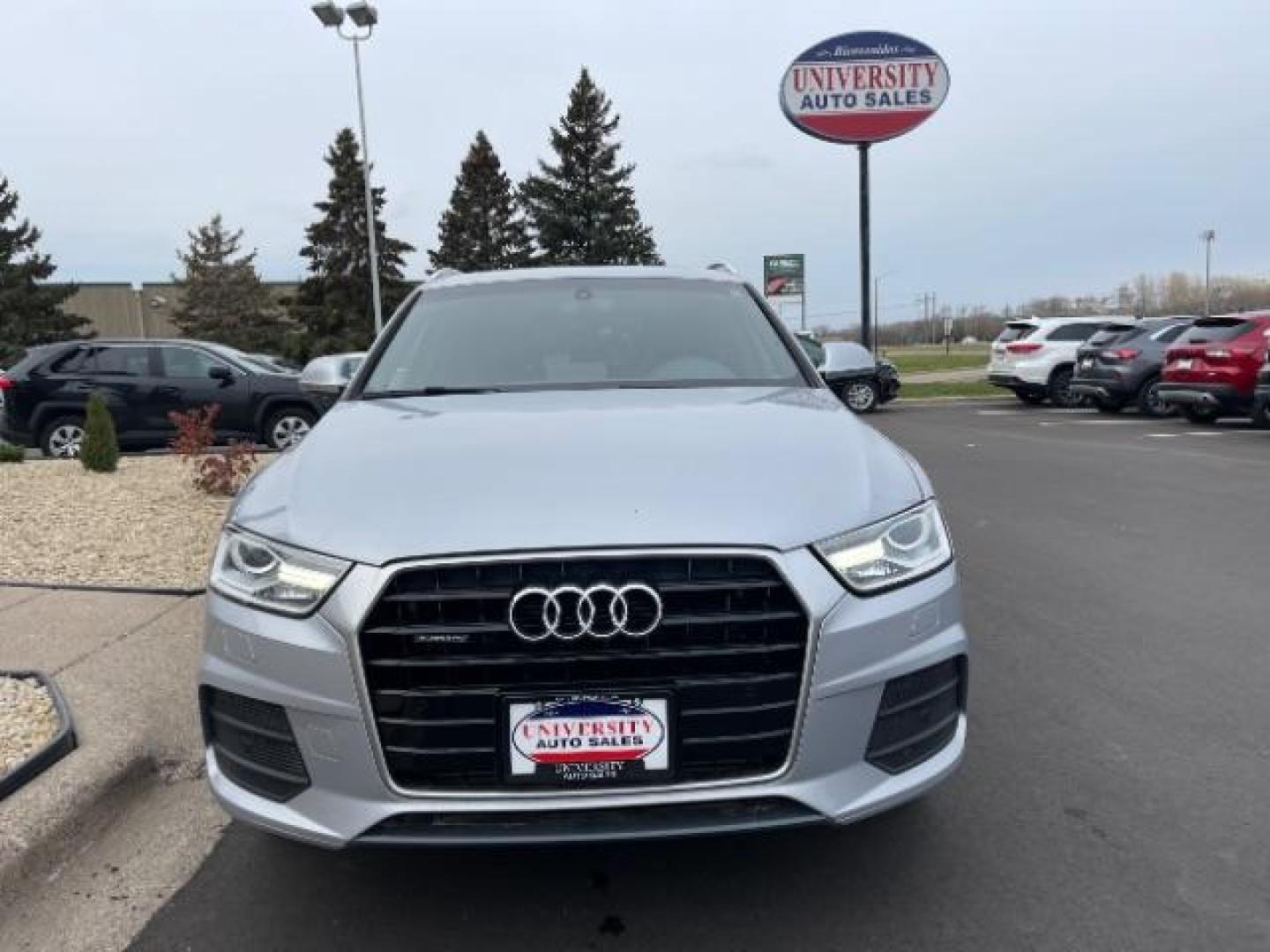 2016 Cuvee Silver Metallic Audi Q3 2.0T quattro Premium Plus (WA1EFCFS8GR) with an 2.0L L4 DOHC 24V engine, 6-Speed Automatic transmission, located at 745 S Robert St, St. Paul, MN, 55107, (651) 222-2991, 44.923389, -93.081215 - Photo#0