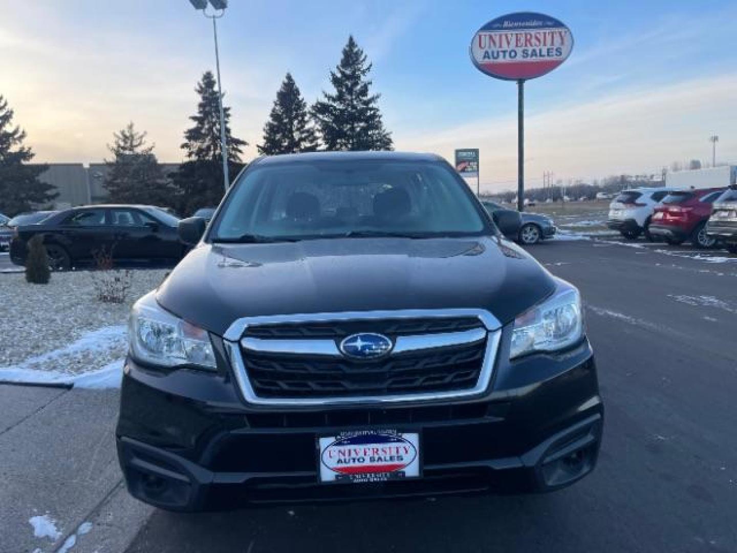 2018 Crystal Black Silica Subaru Forester 2.5i PZEV CVT (JF2SJAAC9JH) with an 2.5L H4 SOHC 16V engine, Continuously Variable Transmission transmission, located at 745 S Robert St, St. Paul, MN, 55107, (651) 222-2991, 44.923389, -93.081215 - Photo#0