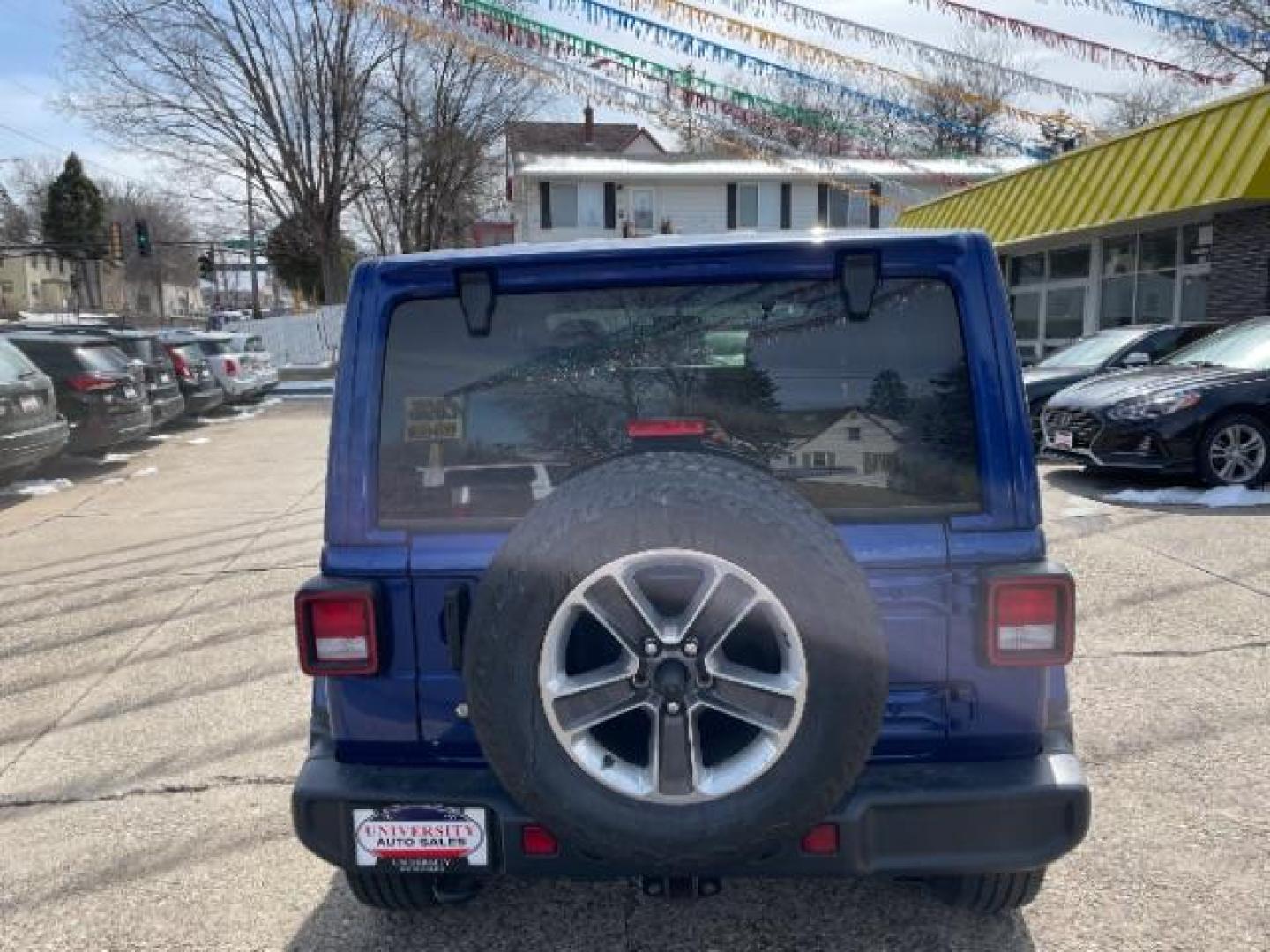 2019 BLUE Jeep Wrangler Unlimited Sahara (1C4HJXEGXKW) with an 3.6L V6 DOHC 24V FFV engine, 6-Speed Manual transmission, located at 745 S Robert St, St. Paul, MN, 55107, (651) 222-2991, 44.923389, -93.081215 - Photo#3