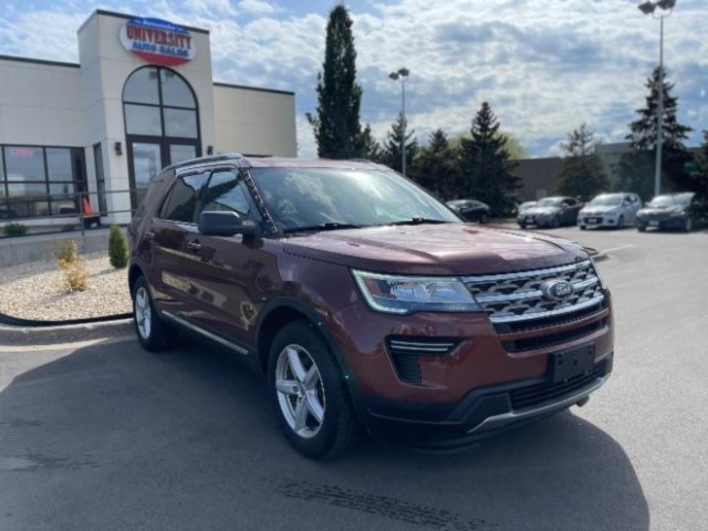 2018 Ruby Red Metallic Tinted Clearcoat Ford Explorer XLT FWD (1FM5K7DH4JG) with an 2.3L L4 DOHC 16V engine, 6-Speed Automatic transmission, located at 745 S Robert St, St. Paul, MN, 55107, (651) 222-2991, 44.923389, -93.081215 - Photo#0