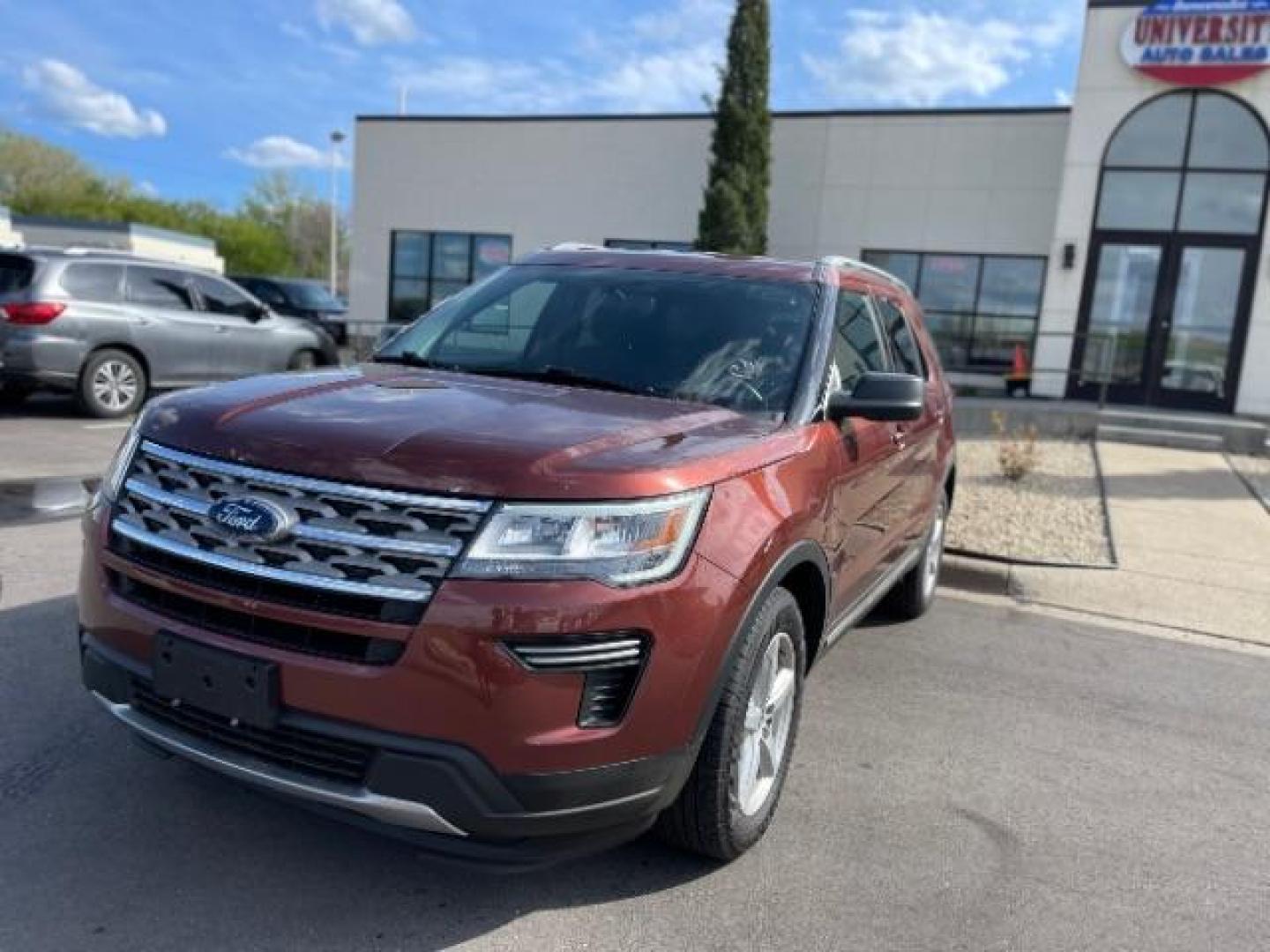 2018 Ruby Red Metallic Tinted Clearcoat Ford Explorer XLT FWD (1FM5K7DH4JG) with an 2.3L L4 DOHC 16V engine, 6-Speed Automatic transmission, located at 745 S Robert St, St. Paul, MN, 55107, (651) 222-2991, 44.923389, -93.081215 - Photo#1