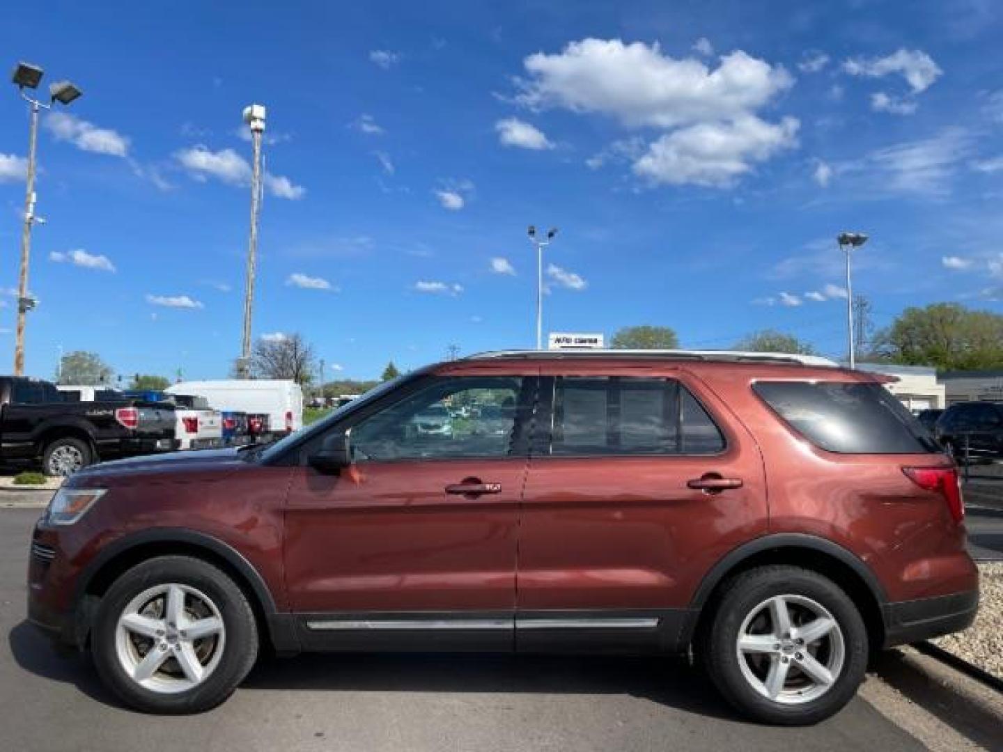 2018 Ruby Red Metallic Tinted Clearcoat Ford Explorer XLT FWD (1FM5K7DH4JG) with an 2.3L L4 DOHC 16V engine, 6-Speed Automatic transmission, located at 745 S Robert St, St. Paul, MN, 55107, (651) 222-2991, 44.923389, -93.081215 - Photo#3