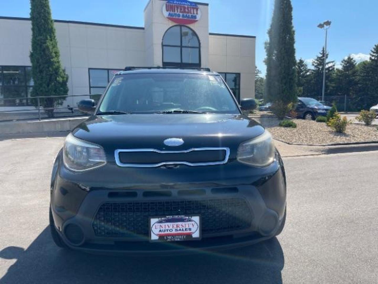 2014 Shadow Black Kia Soul Base (KNDJN2A26E7) with an 1.6L L4 DOHC 16V engine, located at 745 S Robert St, St. Paul, MN, 55107, (651) 222-2991, 44.923389, -93.081215 - Photo#0