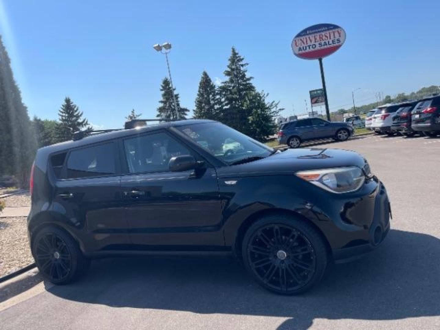 2014 Shadow Black Kia Soul Base (KNDJN2A26E7) with an 1.6L L4 DOHC 16V engine, located at 745 S Robert St, St. Paul, MN, 55107, (651) 222-2991, 44.923389, -93.081215 - Photo#2