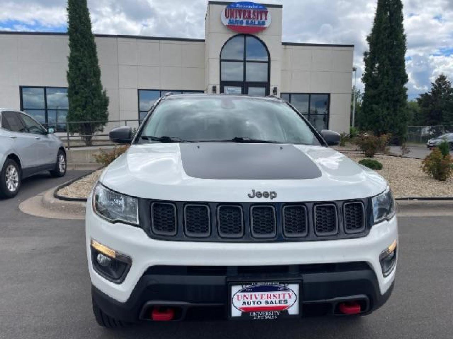 2018 White Clear Coat/Black Clear Coat Jeep Compass Trailhawk 4WD (3C4NJDDBXJT) with an 2.4L L4 DOHC 16V engine, 9-Speed Automatic transmission, located at 745 S Robert St, St. Paul, MN, 55107, (651) 222-2991, 44.923389, -93.081215 - Photo#0