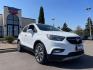 2018 Summit White/Black Carbon Metallic Buick Encore Preferred II FWD (KL4CJBSBXJB) with an 1.4L L4 DOHC 16V TURBO engine, 6-Speed Automatic transmission, located at 745 S Robert St, St. Paul, MN, 55107, (651) 222-2991, 44.923389, -93.081215 - Photo#0