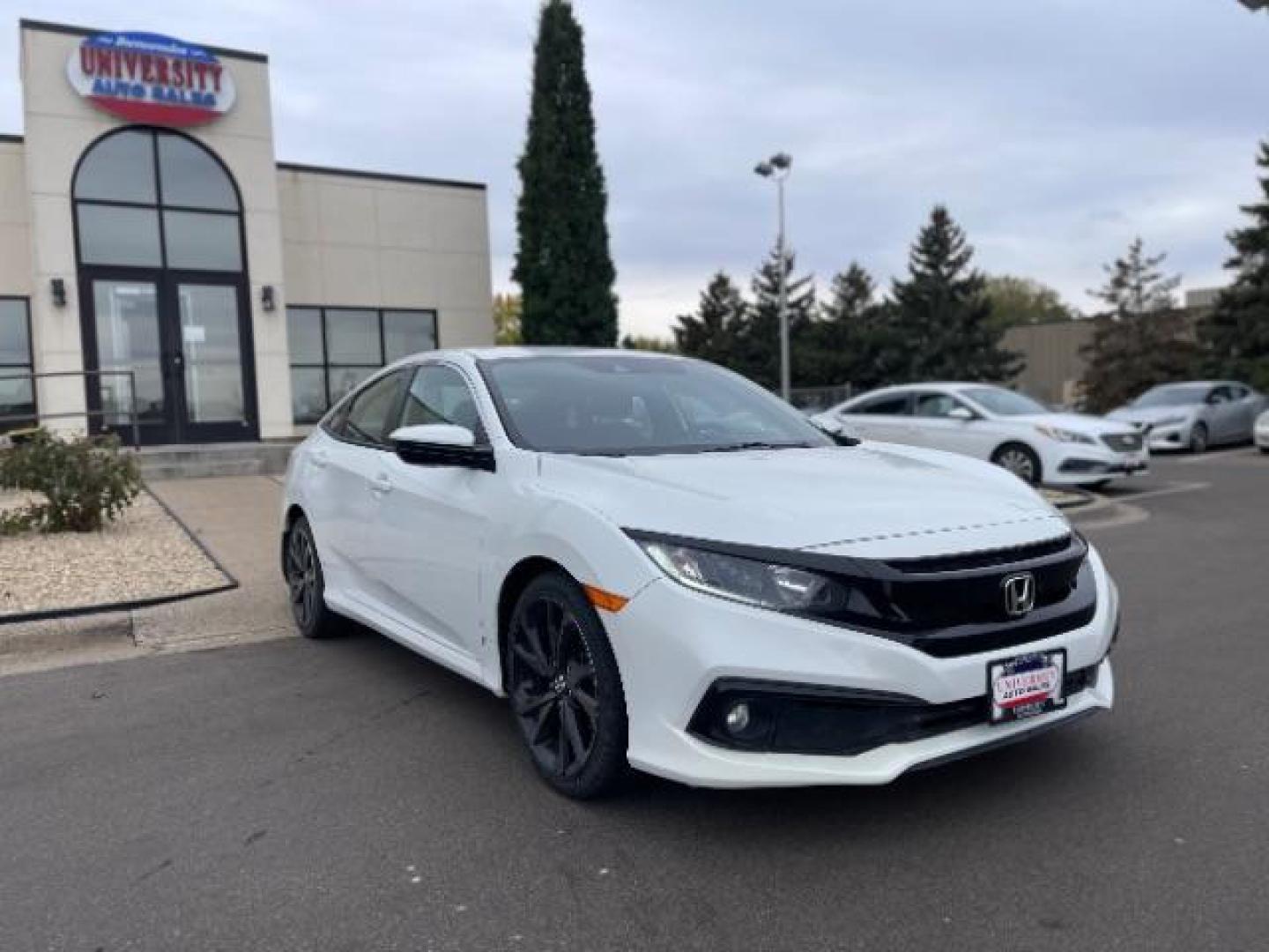 2021 Platinum White Pearl Honda Civic Sport CVT (19XFC2F84ME) with an 2.0L L4 DOHC 16V engine, Continuously Variable Transmission transmission, located at 3301 W Hwy 13, Burnsville, MN, 55337, (952) 460-3200, 44.775333, -93.320808 - Photo#0