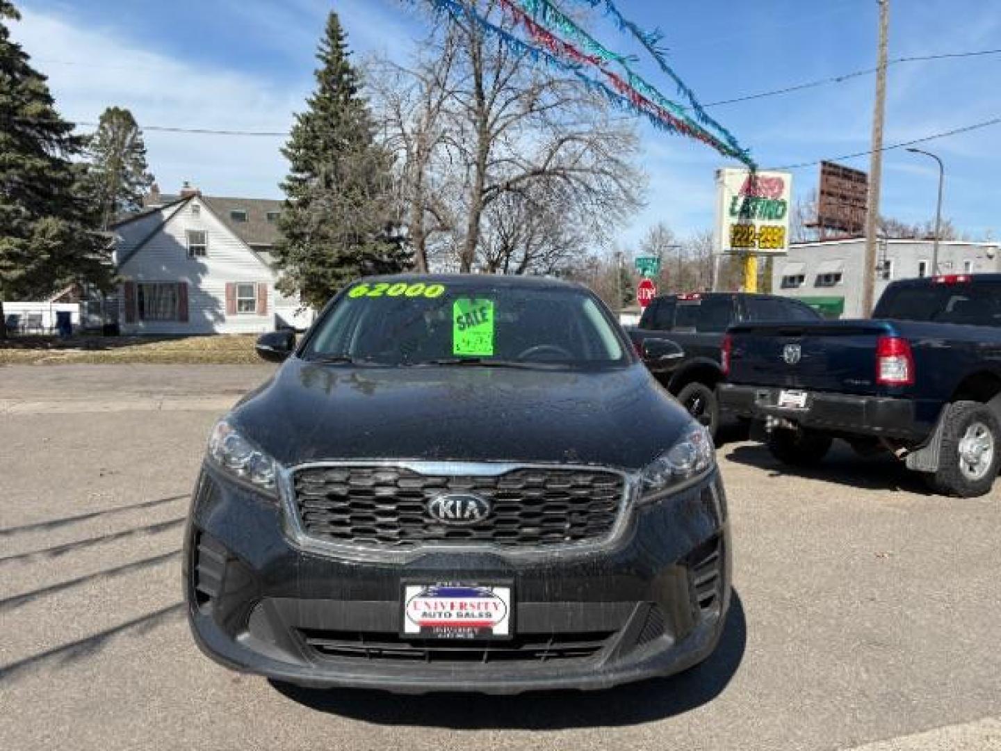 2019 Ebony Black /Satin Black Kia Sorento 2.4L LX (5XYPGDA34KG) with an 2.4L I-4 gasoline direct injection engine, located at 745 S Robert St, St. Paul, MN, 55107, (651) 222-2991, 44.923389, -93.081215 - Photo#1