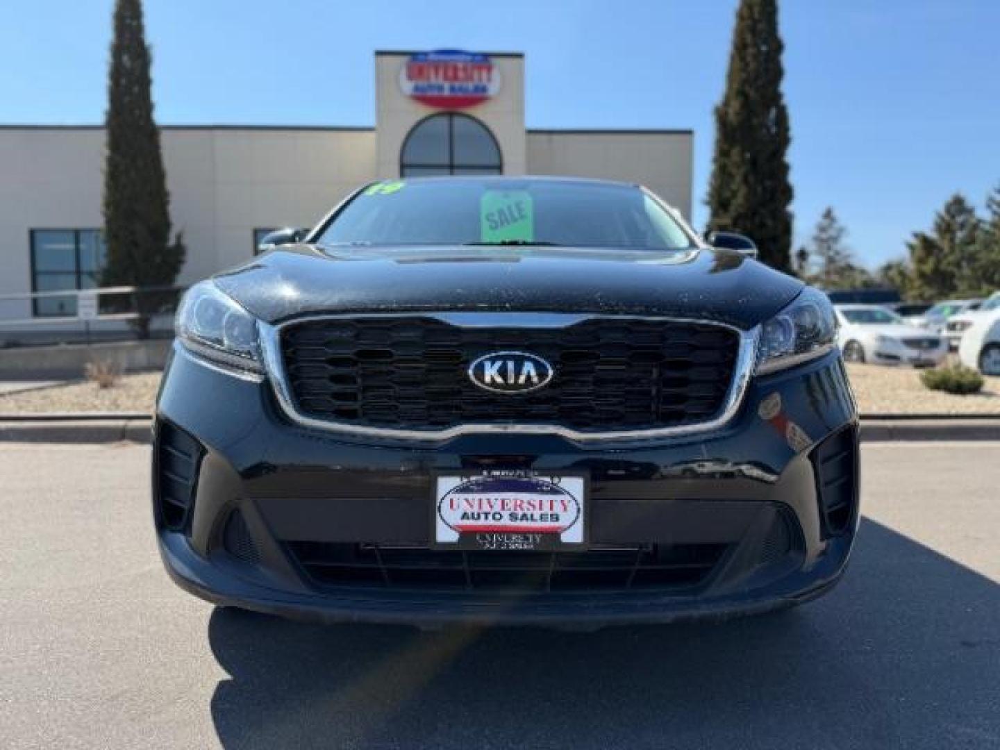 2019 Ebony Black /Satin Black Kia Sorento 2.4L LX (5XYPGDA34KG) with an 2.4L I-4 gasoline direct injection engine, located at 745 S Robert St, St. Paul, MN, 55107, (651) 222-2991, 44.923389, -93.081215 - Photo#1