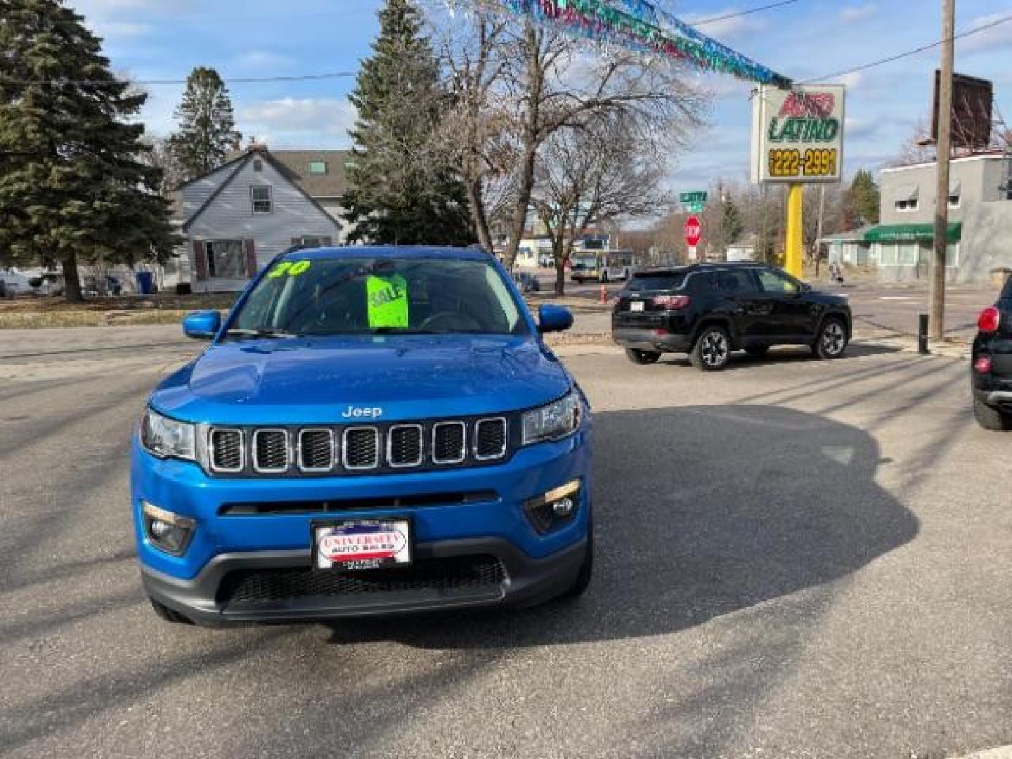 2020 Laser Blue Pearlcoat /Black Jeep Compass Latitude 4X4 (3C4NJDBB5LT) with an 2.4L I-4 variable valve control engine, located at 745 S Robert St, St. Paul, MN, 55107, (651) 222-2991, 44.923389, -93.081215 - Photo#10