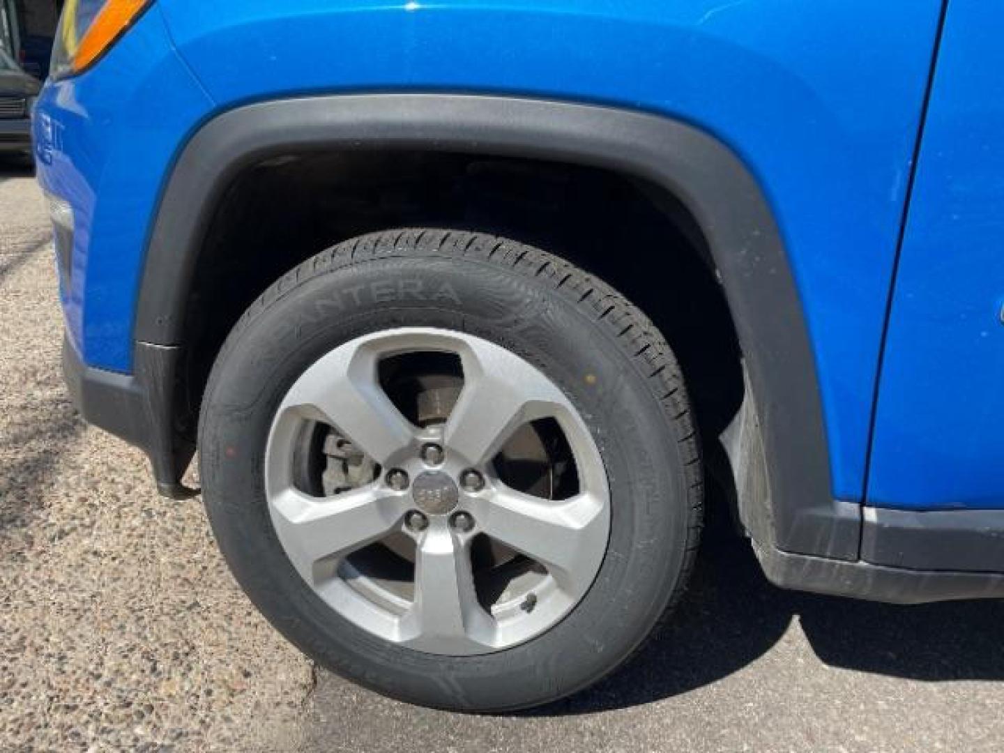 2020 Laser Blue Pearlcoat /Black Jeep Compass Latitude 4X4 (3C4NJDBB5LT) with an 2.4L I-4 variable valve control engine, located at 745 S Robert St, St. Paul, MN, 55107, (651) 222-2991, 44.923389, -93.081215 - Photo#1