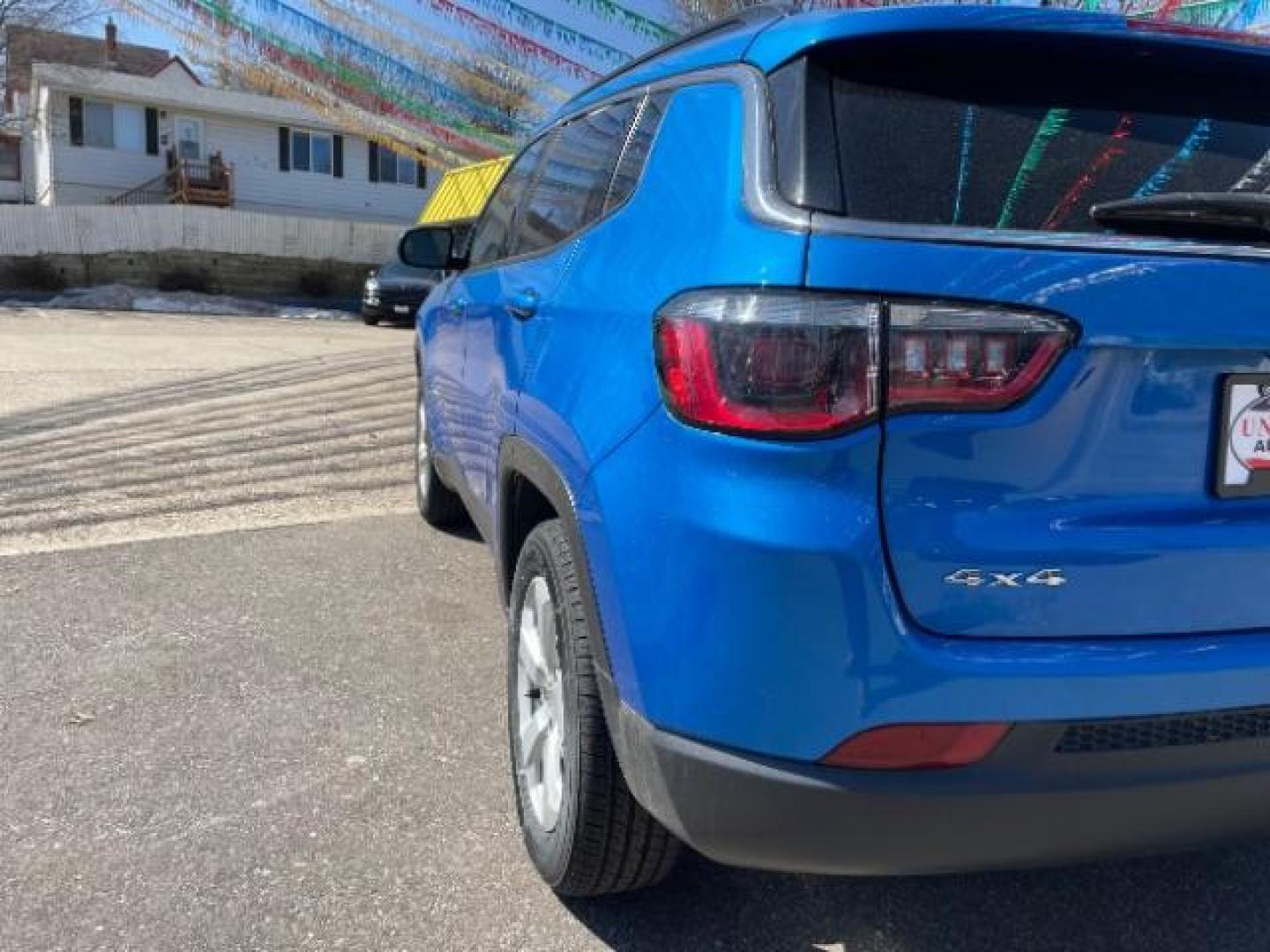 2020 Laser Blue Pearlcoat /Black Jeep Compass Latitude 4X4 (3C4NJDBB5LT) with an 2.4L I-4 variable valve control engine, located at 745 S Robert St, St. Paul, MN, 55107, (651) 222-2991, 44.923389, -93.081215 - Photo#2