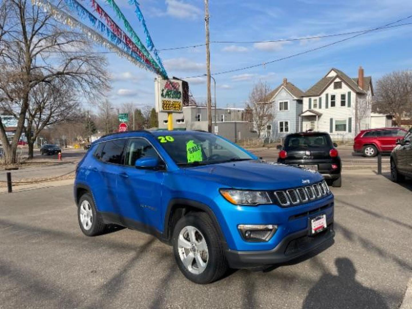 2020 Laser Blue Pearlcoat /Black Jeep Compass Latitude 4X4 (3C4NJDBB5LT) with an 2.4L I-4 variable valve control engine, located at 745 S Robert St, St. Paul, MN, 55107, (651) 222-2991, 44.923389, -93.081215 - Photo#8