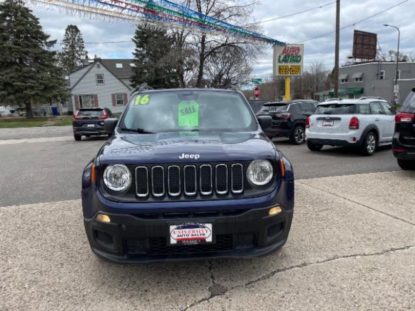 2016 Jetset Blue /Sandstorm/Black Jeep Renegade Sport (ZACCJAAW5GP) with an MultiAir 1.4L I-4 variable valve control engine, 6-Speed Manual transmission, located at 745 S Robert St, St. Paul, MN, 55107, (651) 222-2991, 44.923389, -93.081215 - Photo#1