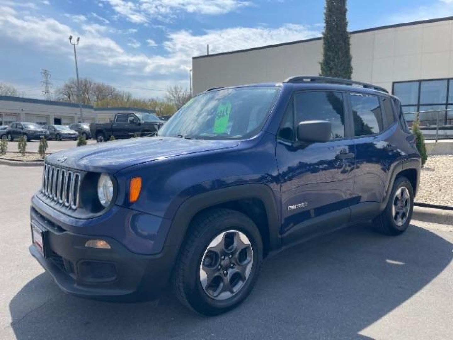 2016 Jetset Blue /Sandstorm/Black Jeep Renegade Sport (ZACCJAAW5GP) with an MultiAir 1.4L I-4 variable valve control engine, 6-Speed Manual transmission, located at 745 S Robert St, St. Paul, MN, 55107, (651) 222-2991, 44.923389, -93.081215 - Photo#0