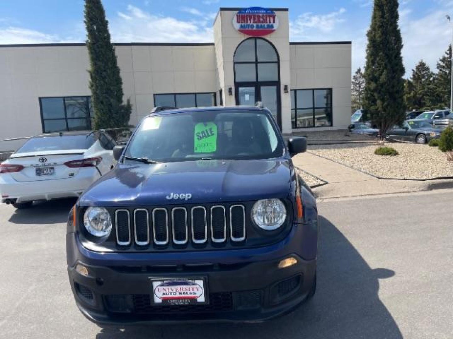 2016 Jetset Blue /Sandstorm/Black Jeep Renegade Sport (ZACCJAAW5GP) with an MultiAir 1.4L I-4 variable valve control engine, 6-Speed Manual transmission, located at 745 S Robert St, St. Paul, MN, 55107, (651) 222-2991, 44.923389, -93.081215 - Photo#1
