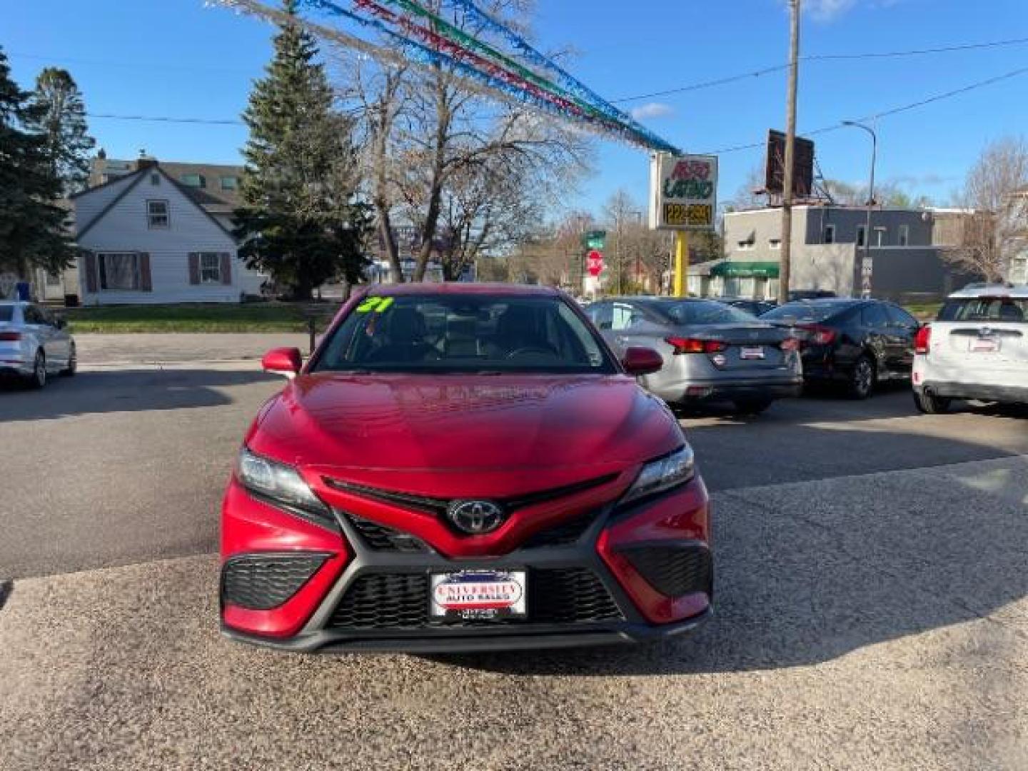 2021 Supersonic Red Toyota Camry SE Nightshade Edition | SE (4T1G11AK5MU) with an 2.5L I-4 port/direct injection engine, located at 745 S Robert St, St. Paul, MN, 55107, (651) 222-2991, 44.923389, -93.081215 - Photo#1