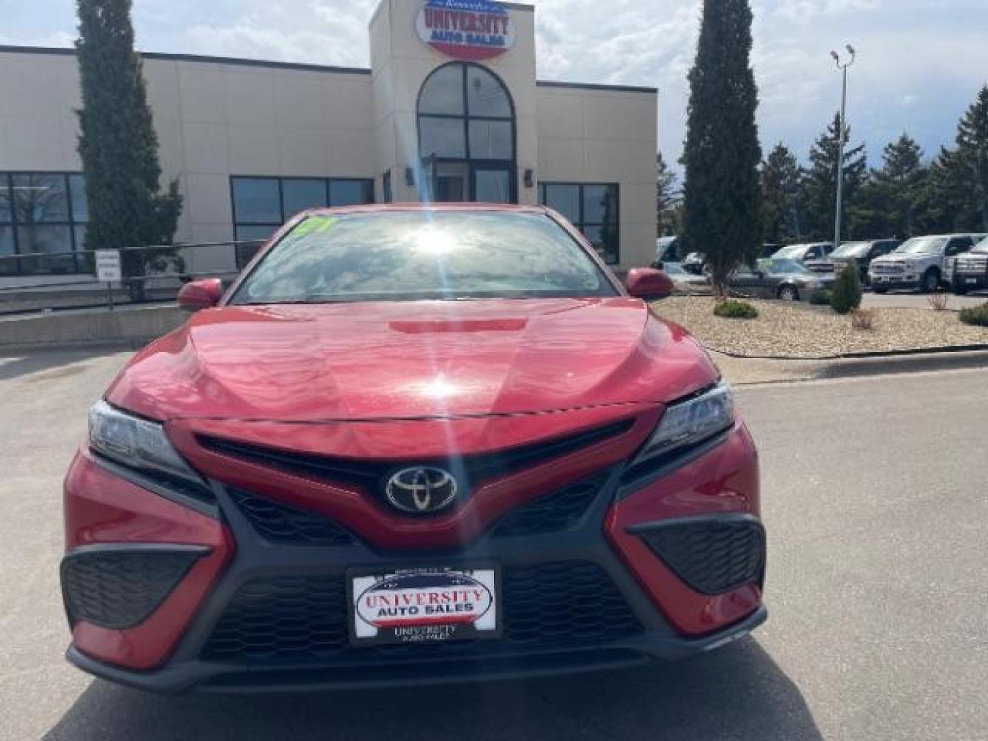 2021 Supersonic Red Toyota Camry SE Nightshade Edition | SE (4T1G11AK5MU) with an 2.5L I-4 port/direct injection engine, located at 745 S Robert St, St. Paul, MN, 55107, (651) 222-2991, 44.923389, -93.081215 - Photo#1