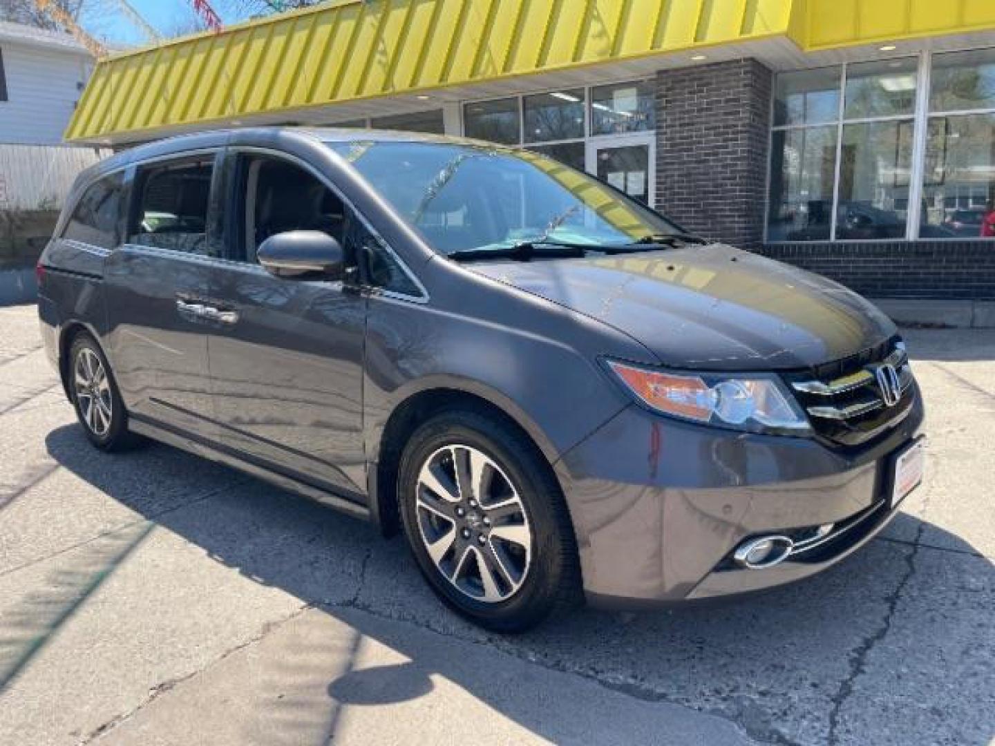 2015 Modern Steel Metallic Honda Odyssey Touring Elite | Touring (5FNRL5H90FB) with an 3.5L V-6 i-VTEC variable valve control engine, located at 745 S Robert St, St. Paul, MN, 55107, (651) 222-2991, 44.923389, -93.081215 - Photo#2