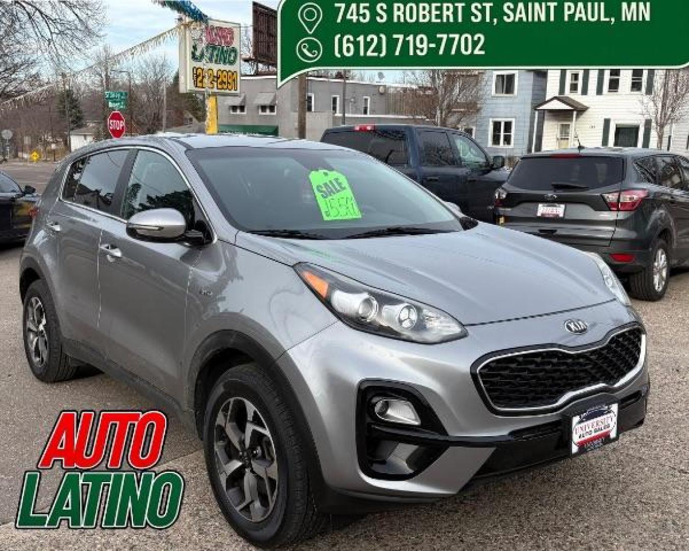 2020 Steel Gray Kia Sportage LX (KNDPMCAC1L7) with an Theta II 2.4L I-4 gasoline direct injection engine, located at 745 S Robert St, St. Paul, MN, 55107, (651) 222-2991, 44.923389, -93.081215 - Photo#0