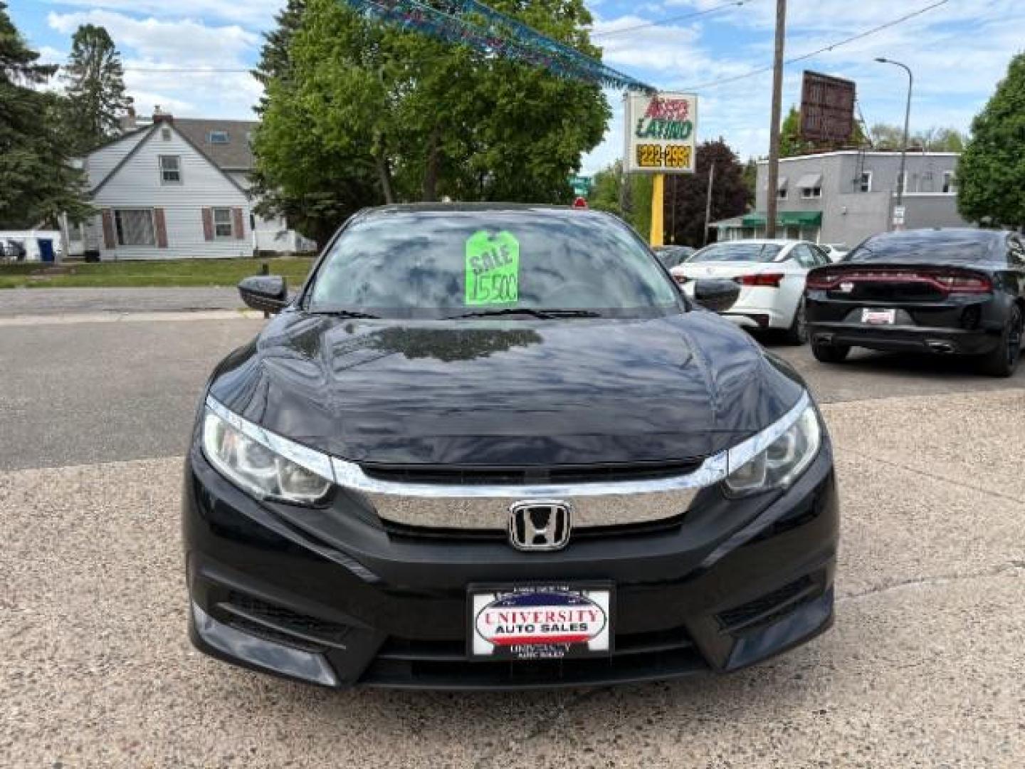 2018 Crystal Black Pearl Honda Civic LX (19XFC2F54JE) with an 2L I-4 DOHC engine, located at 745 S Robert St, St. Paul, MN, 55107, (651) 222-2991, 44.923389, -93.081215- Photo#1