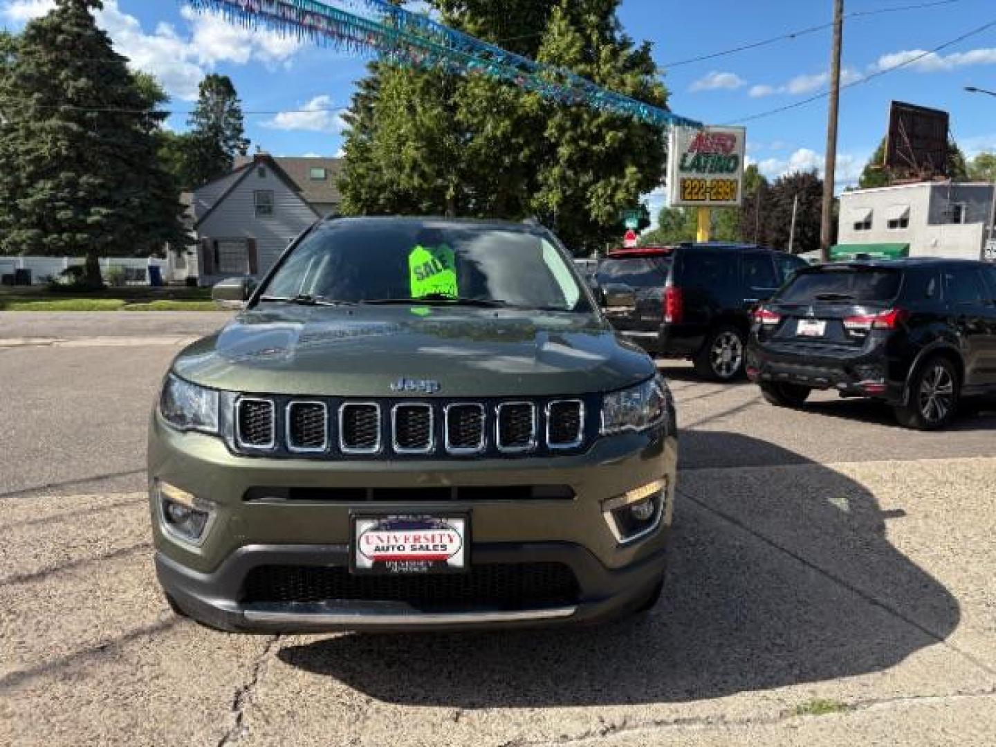 2020 Olive Green Pearlcoat Jeep Compass Limited 4x4 (3C4NJDCB9LT) with an 2.4L I-4 variable valve control engine, located at 745 S Robert St, St. Paul, MN, 55107, (651) 222-2991, 44.923389, -93.081215- Photo#1