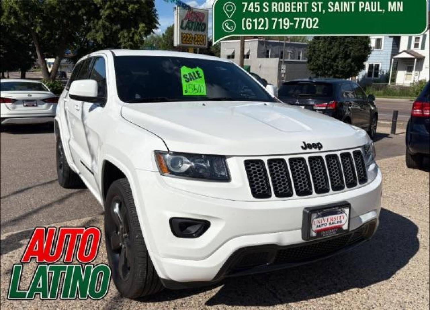 2015 Bright White Clearcoat Jeep Grand Cherokee Altitude (1C4RJFAG3FC) with an 3.6L V-6 DOHC engine, located at 745 S Robert St, St. Paul, MN, 55107, (651) 222-2991, 44.923389, -93.081215- Photo#0