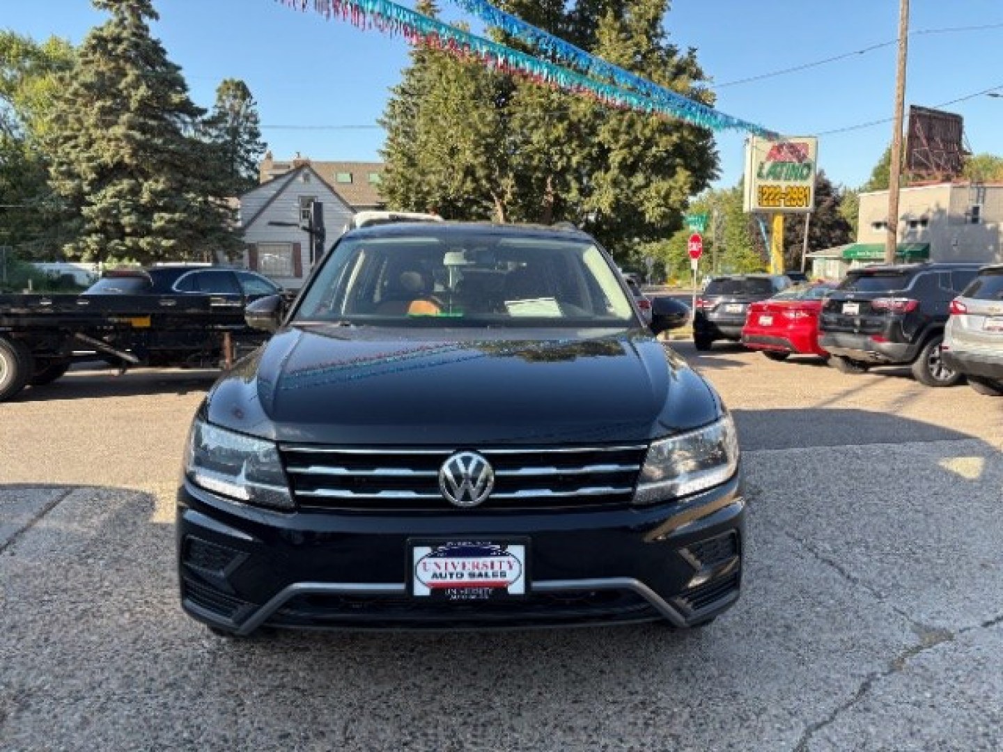 2019 Deep Black Pearl Volkswagen Tiguan 2.0T SE | 2.0T SEL | 2.0T SEL R-Line | 2.0T SEL R-Line Black (3VV2B7AXXKM) with an 2L I-4 direct injection engine, located at 745 S Robert St, St. Paul, MN, 55107, (651) 222-2991, 44.923389, -93.081215- Photo#1