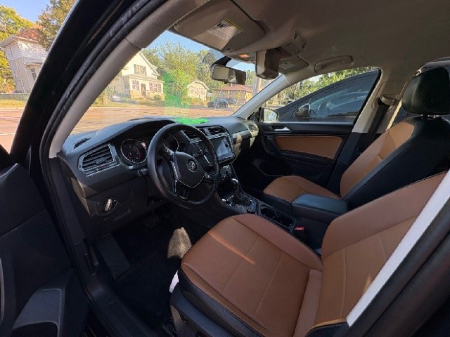 2019 Deep Black Pearl Volkswagen Tiguan 2.0T SE | 2.0T SEL | 2.0T SEL R-Line | 2.0T SEL R-Line Black (3VV2B7AXXKM) with an 2L I-4 direct injection engine, located at 745 S Robert St, St. Paul, MN, 55107, (651) 222-2991, 44.923389, -93.081215- Photo#11